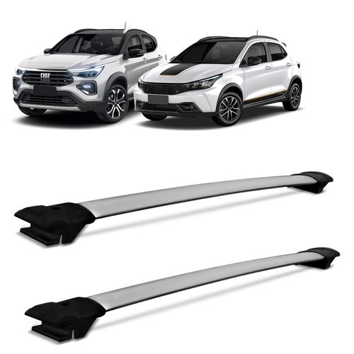 Rack Travessa de Teto Fiat Pulse Argo 2016 a 2023 Alumínio Prata