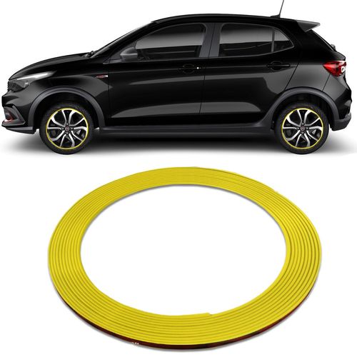 Friso para Roda Amarelo 8mm Liga Leve 8 Metros