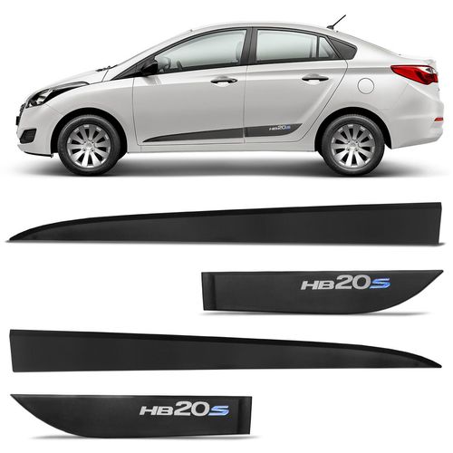 Friso Lateral HB20s 2013 a 2019 Borrachão Preto Modelo Original