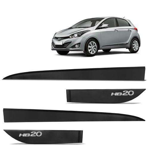 Friso Lateral HB20 2013 a 2019 Borrachão Preto Modelo Original