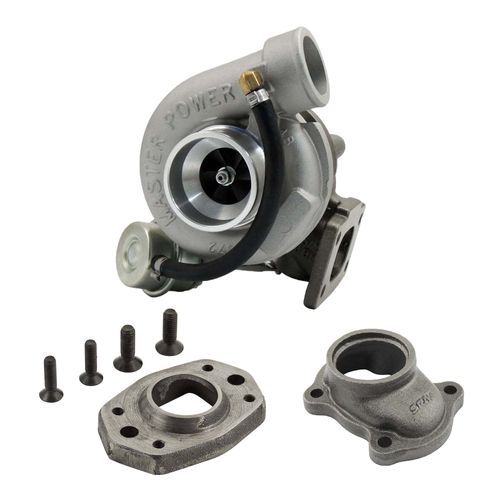 Turbina .48 T2 Master Power R363 35,5mm Rotor 36mm + Saída Escape Padrão T2 + Flange Adapt Turbo Coletor Oem Corsa /Celta T2