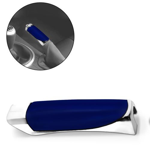 Capa Aplique Cromado de Freio de Mão Azul Universal Abs