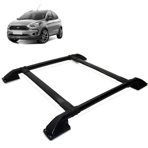 Rack De Teto Bagageiro Ford Ka 2014 a 2021 Tubolar Preto