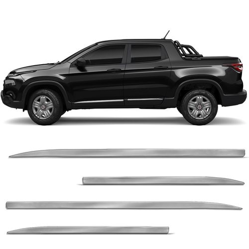 Friso Lateral Inferior Fiat Toro 2016 a 2022 Cromado 4 Portas
