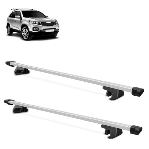 Rack Travessa de Teto Fina Universal Alumínio Prata