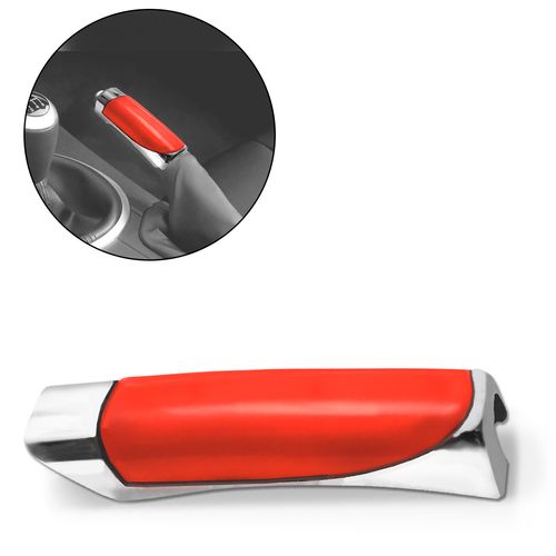 Capa Aplique Cromado de Freio de Mão Vermelho Universal Abs