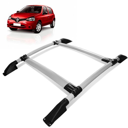 Rack de Teto Bagageiro Clio 2013 a 2016 Tubolar Prata