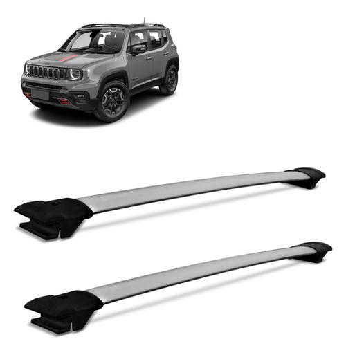 Rack de Teto Travessa Jeep Renegade 2015 a 2023 Alumínio Prata