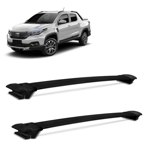 Rack de Teto Travessa Fiat Strada 2020 a 2023 Alumínio Preto