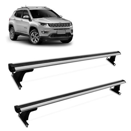 Rack de Teto Travessa Jeep Compass 2017 a 2023 Alumínio Prata Bepo