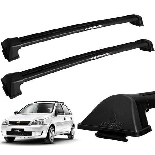 Rack Teto Travessa Corsa 2002 a 2011 Alumínio Preto Eqmax