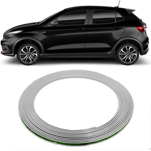 Friso para Roda Prata 8mm Liga Leve 8 Metros