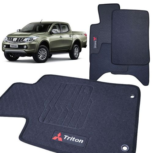 Jogo de Tapete Borracha L200 Triton 2008 a 2018 em PVC