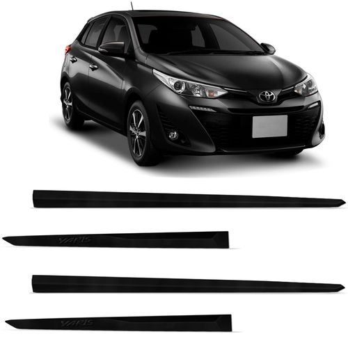 Friso Lateral Yaris 2019 a 2022 Preto Infinito Modelo Original