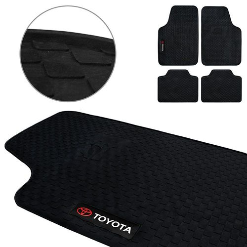 Jogo De Tapete Borracha PVC Universal Toyota Preto 4 Peças