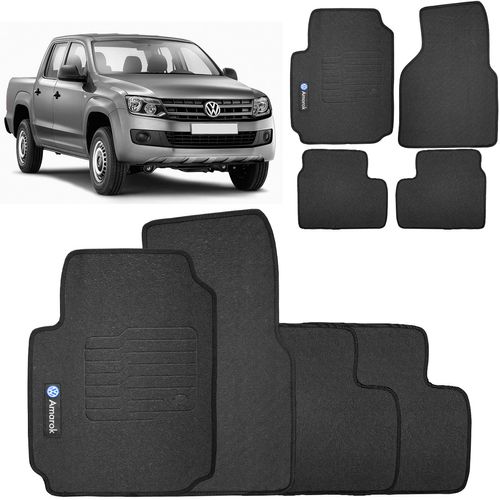 Tapete de Borracha Amarok 2010 a 2023 Cabine Dupla em PVC