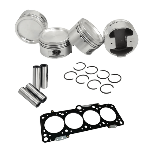 PISTÃO FORJADO PARA VW AP 2.0 TURBO SUPER A COM PINOS 63,45X20MM E TRAVAS (JOGO COM 4 UNIDADES) + JUNTA CABEÇOTE EM AÇO 1,5MM