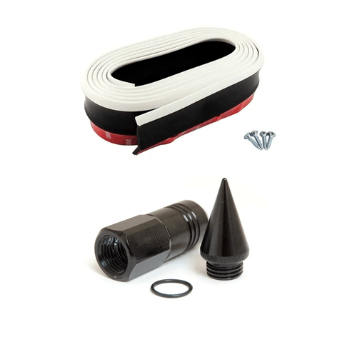 PORCA DE RODA (LUG NUTS) 20 PEÇAS 80MM M12 X 1,5 - SPIKE PRETO + Spoiler Flexivel Front Lip - Unidade - Universal - Veículos Leves e Pesados