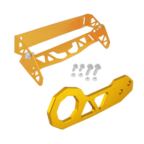 Suporte Placa Regulável Automotiva JDM - Universal + GANCHO REBOQUE/ENGATE ESPORTIVO UNIVERSAL TRASEIRA (TOW HOOK)