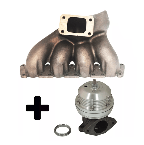 Coletor de escape para turbo VW Passat / Audi A4 1.8 20V longitudinal - T3 + Wastegate USA Prata