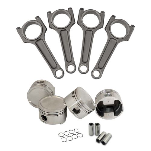 Kit Forjado Audi / Volkswagen 1.8 20v Turbo: Bielas Basic 600cv 144mm (Parafusos 3/8) + Pistões + Pinos + Travas