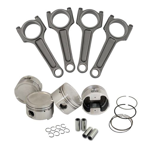 Kit Forjado Audi / Volkswagen 1.8 20v Turbo: Bielas Basic 600cv  144mm (Parafusos 3/8) + Pistões + Anéis + Pinos + Travas