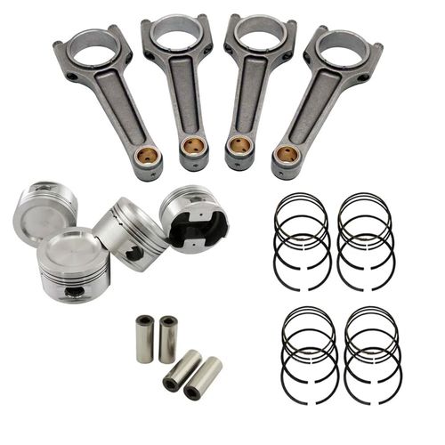 KIT FORJADO VW AP 2.0 BLOCO ALTO (ABA): PISTÕES FORJADOS SUPER A + ANEIS + PINOS + BIELAS FORJADAS SUPER A 159MM 1000CV