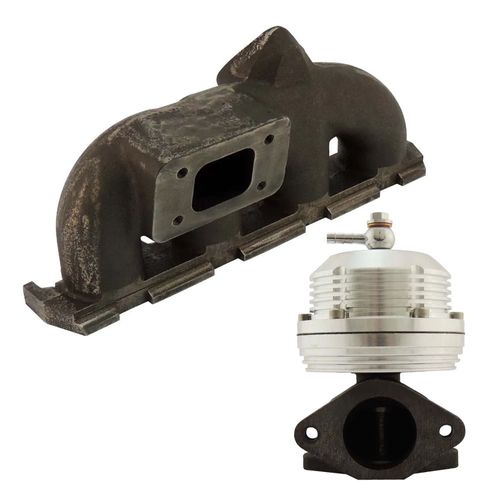 Coletor de escape para turbo VW/Audi 2.0 TSi- Compatível com Turbo T25 + Wastegate USA Prata