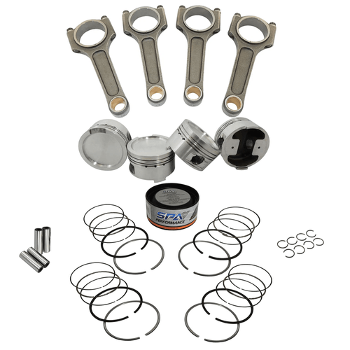 kit forjado AP 2.0 20v côncavo: Pistões forjados Super A + Aneis + Pinos + Bielas forjadas Super A 144mm 1000cv