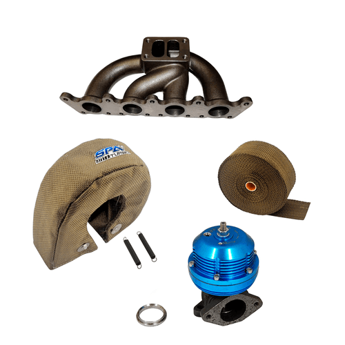 Coletor escape turbo A3 / Golf 1.8 20V pulsativo - P/ baixo + Fita Titanium 10 metros + Capa termica T3 + WASTEGATE USA REGULAGEM MECÂNICA