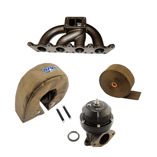 Coletor escape turbo A3 / Golf 1.8 20V pulsativo - P/ baixo + Fita Titanium 10 metros + Capa termica T3 + WASTEGATE USA REGULAGEM MECÂNICA