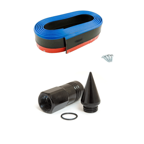 PORCA DE RODA (LUG NUTS) 20 PEÇAS 80MM M12 X 1,25 - SPIKE PRETO + Spoiler Flexivel Front Lip - Unidade - Universal - Veículos Leves e Pesados
