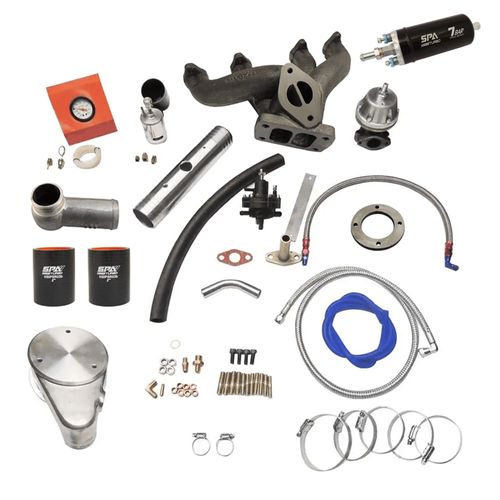 Kit Turbo VW AP 8V multiponto pulsativo no farol Gol G1 (quadrado) - T3 - SEM TURBINA + Bomba elétrica de combustível externa 7 BAR