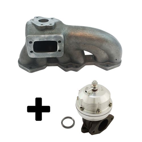 Coletor de escape para turbo VW Golf / Passat VR6 12V + Wastegate USA Prata