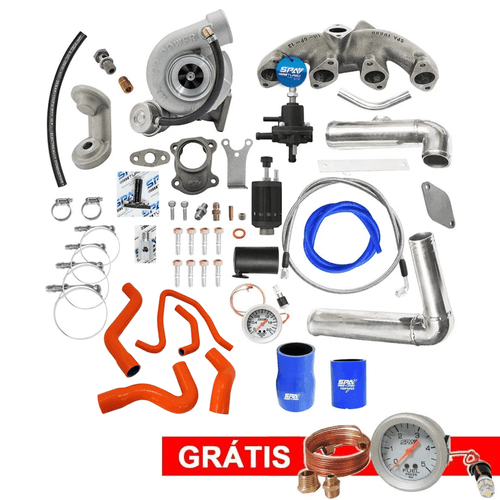 Kit turbo GM Corsa 1.0 8V multiponto T2 Com Turbina Master Power .48 R363 + KIT MANGUEIRAS + GRÁTIS MANÔMETRO PRESSÃO COMBUSTÍVEL 5 BAR