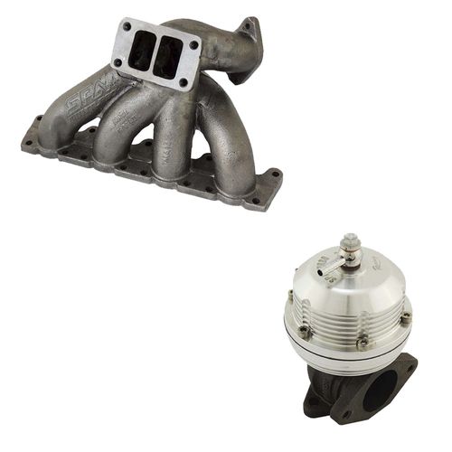 Coletor de escape p/ turbo VW Passat/Audi A4 1.8 20V T3 pulsativo +  Wastegate SPA USA Prata