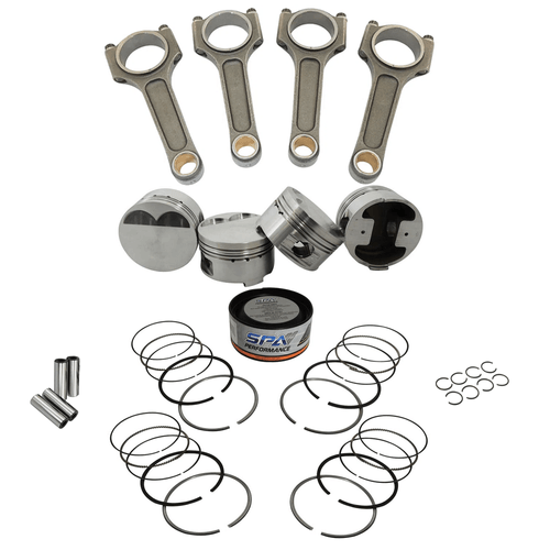 kit forjado AP 2.0 turbo 16v bloco baixo: Pistões forjados Super A + Aneis + Pinos + Bielas forjadas Super A 144mm 1000cv