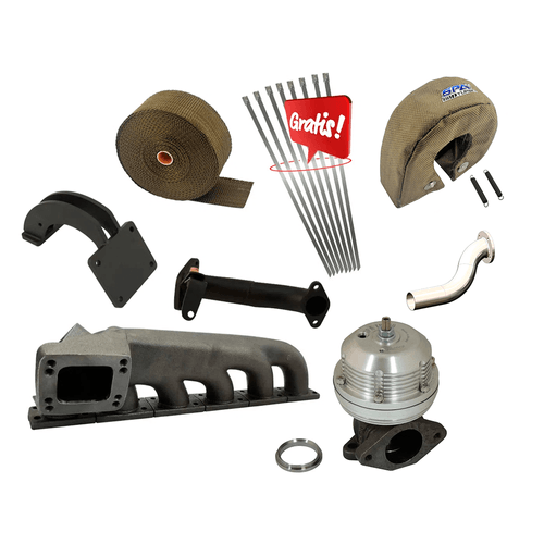 COLETOR DE ESCAPE PARA TURBO BMW E36/E46 AMERICANA / ALEMÃ T3/T4 + SUPORTE MOTOR + SUPORTE Válvula + FITA 2"x15m + Capa T3 + Saída Escape + USA