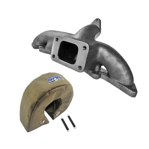 Coletor De Escape Para Turbo T2 Fiat Fivetech V2 + Protetor Térmico De Turbina Titanium Prime Series