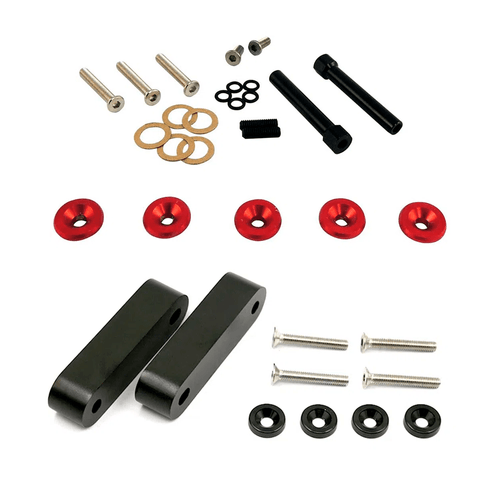 Kit espaçador capô Honda Civic com Fender Washers (91-99) + KIT DE ARRUELAS JDM PARA TAMPA DE VÁLVULA HONDA CIVIC D16 - VERMELHO