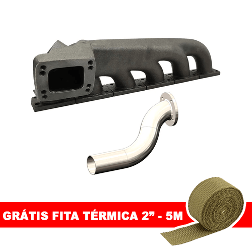 Coletor de escape para turbo BMW E36 americana / alemã + Saída de escape em aço carbono 2 1/2"