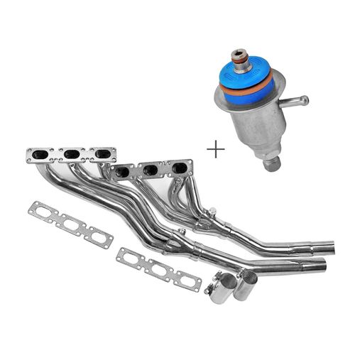 Coletor de Escapamento 6X2 Aço Inox Polido para BMW E34/E36 + Dosador de Combustível Regulável