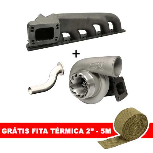 Coletor de escape para turbo BMW E36/E46 + Turbina .70 SPA700 T4 + Saída de escape