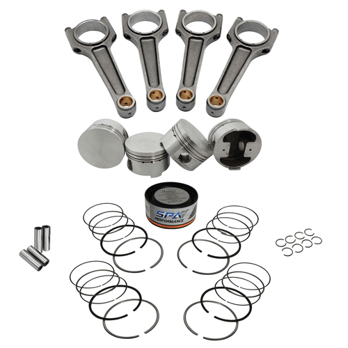 kit forjado AP 2.0 8v plano bloco alto - ABA flat: Pistões forjados Super A + Aneis + Pinos + Bielas forjadas Super A 159mm 1000cv