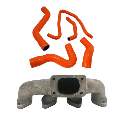 Coletor escape turbo  + KIT MANGUEIRAS ARREFECIMENTO SILICONE LARANJA PARA GM Corsa / Celta 1.0 / 1.4 / 1.6 8V - T2 - COM OU SEM AR
