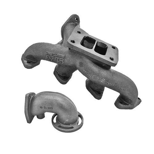 Coletor de escape para turbo pulsativo para cima T3 GM Chevette / Chevy 500 / Marajó + Saída de escape fundida 90° 2 1/2"