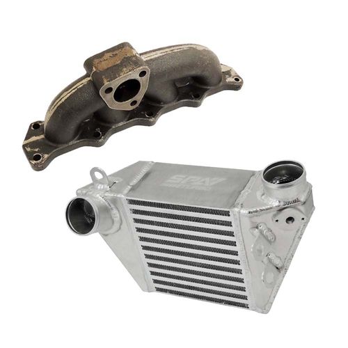 Coletor de escape para turbo upgrade Audi A3 / Golf 1.8 20V Turbo original P/ turbinas originais (K03 e K04) + Intercooler "bombado" em alumínio