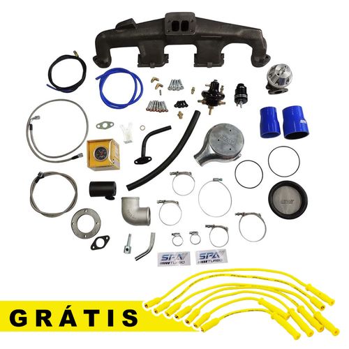 Kit Turbo GM Chevrolet Opala / Caravan 6 cil 4.1 - (SEM TURBINA) + GRÁTIS Cabo de vela silicone SPA 10.4mm - SEM PINO