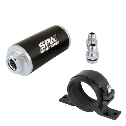 Suporte simples preto + Filtro de combustível lavável universal - Conexões 6AN