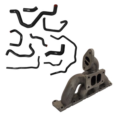 Coletor Escape Turbo Pulsativo / Para Cima / Transversais (AGU/AUM) + Kit Mangueira Arrefecimento Silicone Audi A3 1.8t 20v